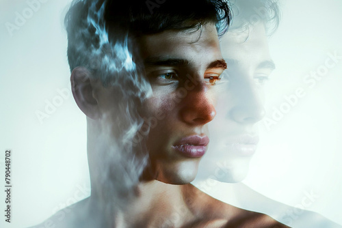 Double-exposure portrait of a man named Antonio