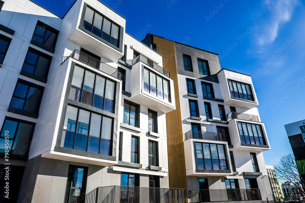 Completed residential apartments in a new development