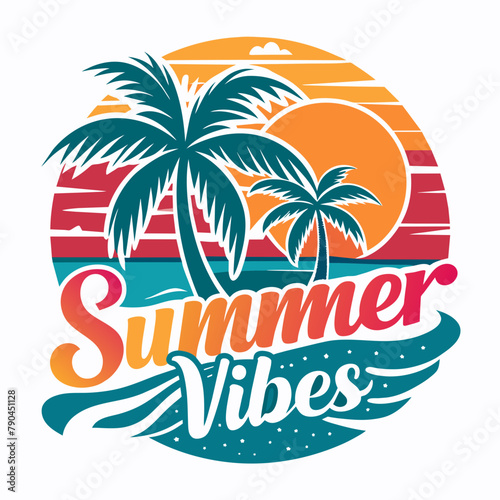 summer vibes Vector Illustration summer time T Shirt summer retro vintage style sunset palm tree summer vibes Typography T Shirt Quotes Vector Bundle Cut File Cricut Silhouette calligraphy png