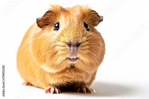 Funny Guinea Pig Smiling on White Background