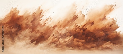 A person on horseback in a sandstorm