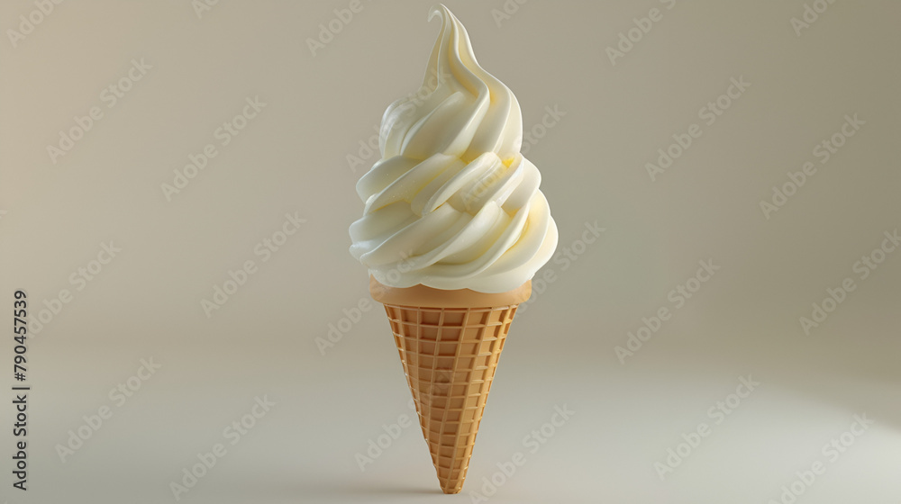 Ice Cream Cone White Background Aspect 16:9 Ice Cream Cone White Background Aspect 16:9