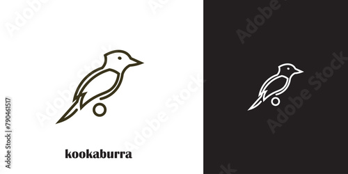 kookaburra bird logo with minimalistic design.