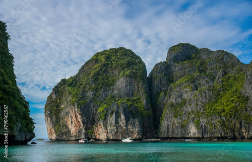 Maya bay with turqoise water in Phi phi islands Krabi Thailand