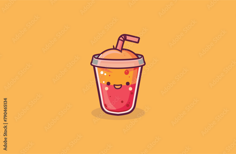 Cute Juice Mascot logo Design