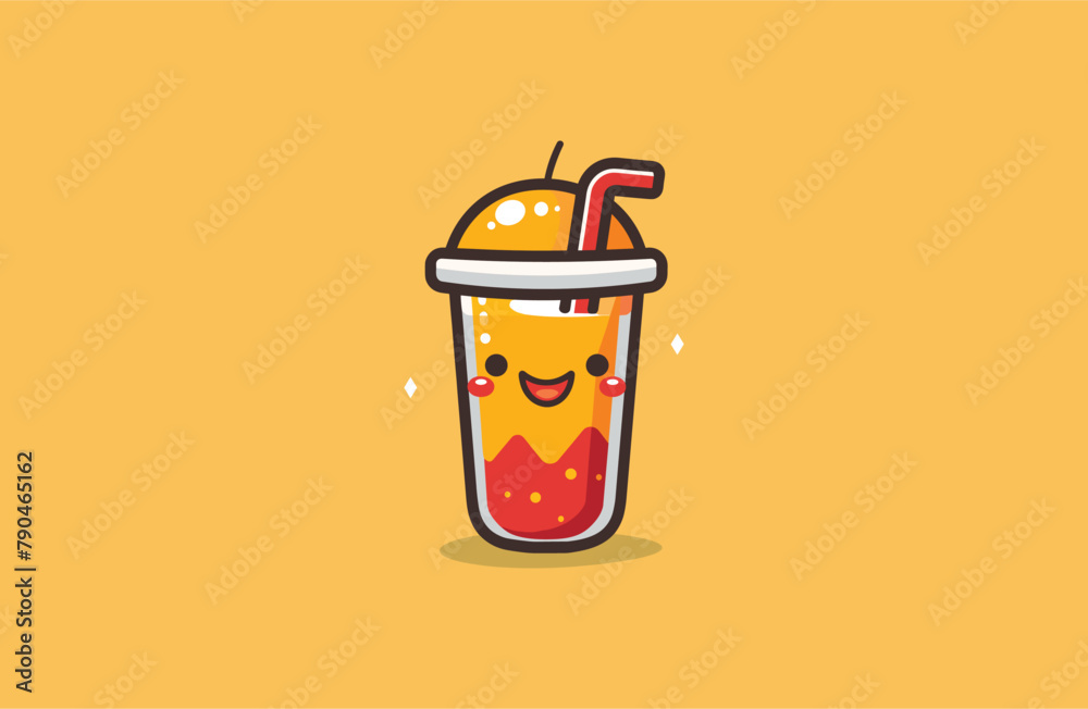 Cute Juice Mascot logo Design Cute Juice Mascot logo Design