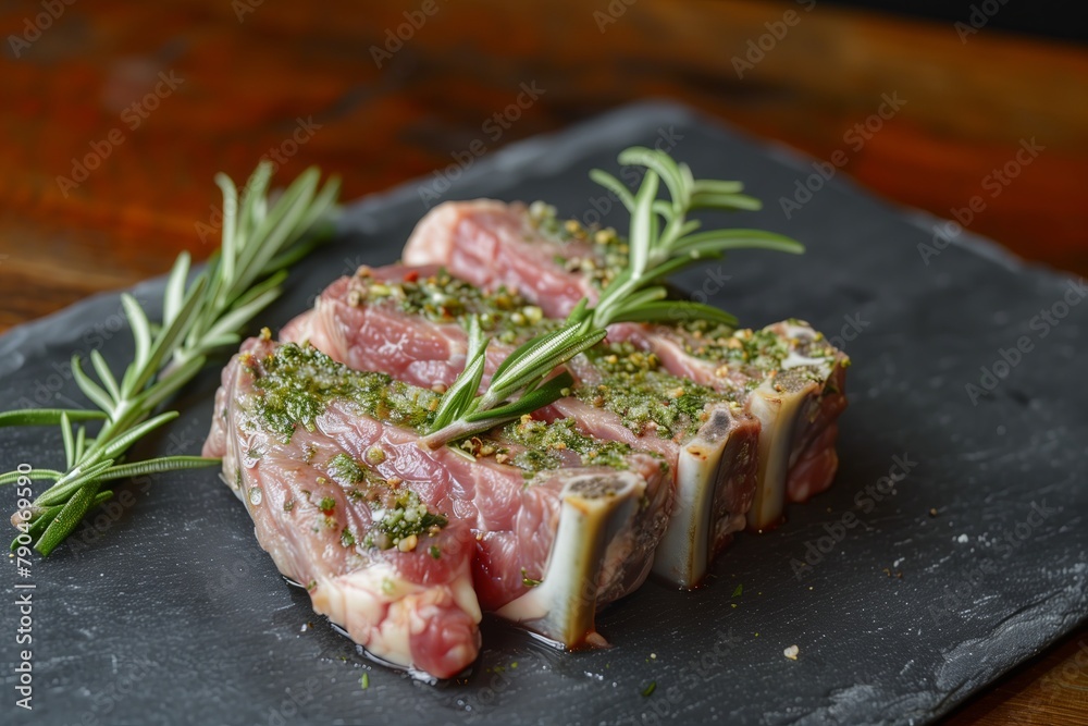 Raw beauty of lamb cutlet, a culinary masterpiece waiting to be unleashed. Exquisite marble texture of meat steak, variety of meat flavors. This pleasure is for lovers of quality meat products.