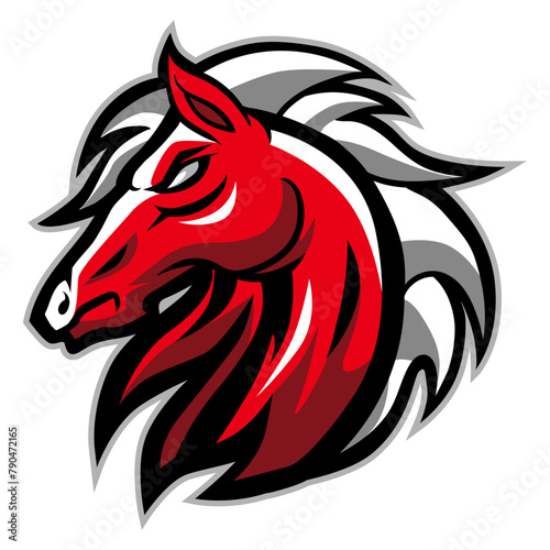 Mustang head. Horse mascot logo sport