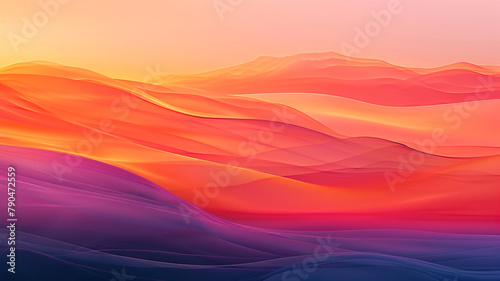 An abstract, minimalist canvas where delicate, translucent layers of sunset orange and dusky pink overlap, creating a background that embodies the serene beauty of the evening's final glow