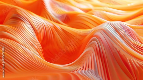 Surrender to the hypnotic charm of an abstract background featuring wavy orange and light red lines, their sinuous curves and vibrant colors creating a feast for the eyes, immortalized by an HD camera