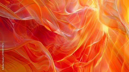 Surrender to the hypnotic charm of an abstract background featuring wavy orange and light red lines, their sinuous curves and vibrant colors creating a feast for the eyes, immortalized by an HD camera