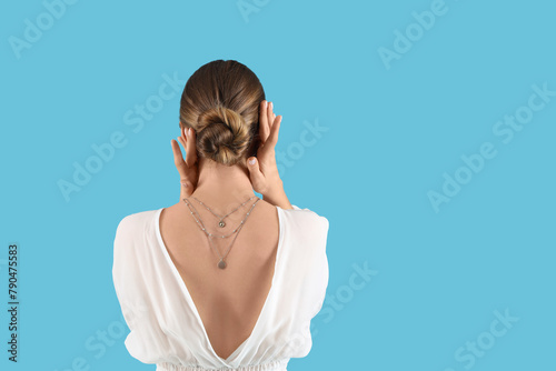 Beautiful young woman in wh...