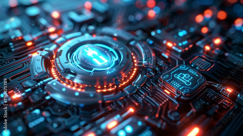 Cyber security icon isolated on a transparent background, visualization of digital protection, AI Generative Cyber security icon isolated on a transparent background, visualization of digital protection, AI Generative