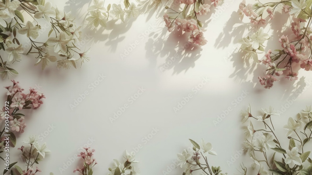 Elegant floral corners, minimal distraction, AI Generative Elegant floral corners, minimal distraction, AI Generative