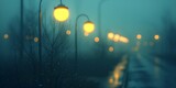 Blurry Street Light in the Rain. Generative AI