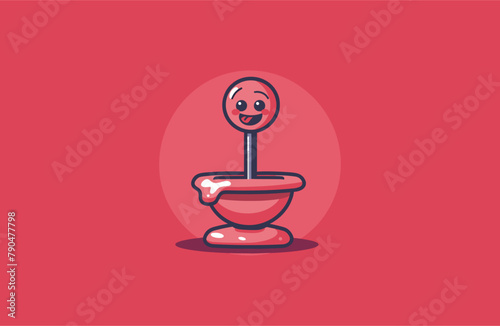 Cute plunger Mascot logo Design