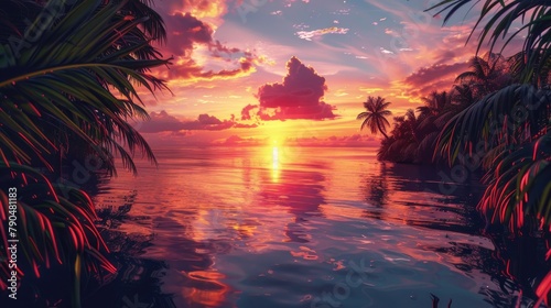 Sunset in a Tropical Paradise
