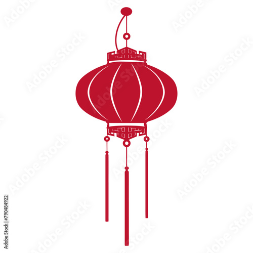 asian chinese traditional lantern red color only