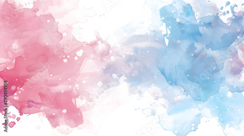 Watercolor for textures. Abstract watercolor background. Spray paint, ink stains on the paper. Color pink, blue. rose quartz, serenity on white and transparent background