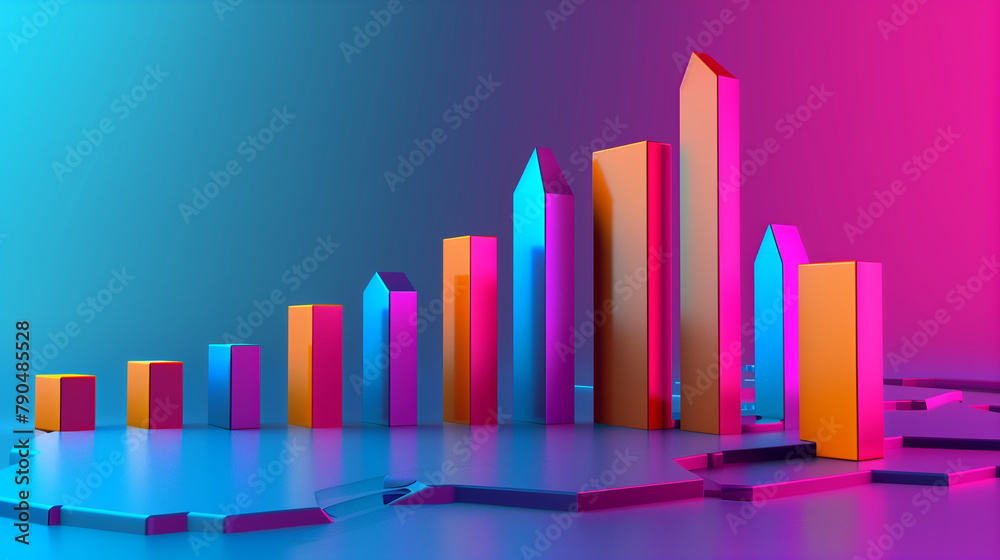 business growth 3d graph 