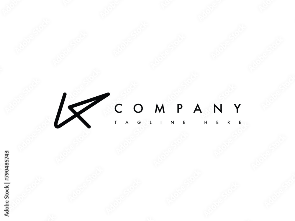 abstract letter K line logo design