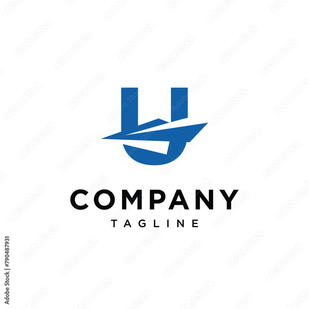 Letter U Ship Logo icon vector templae eps