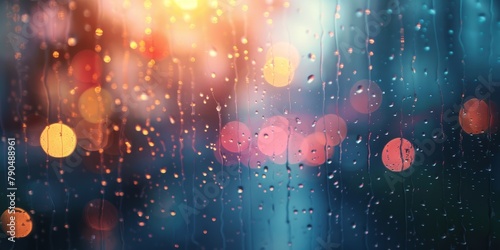 Window With Raindrops. Generative AI photo