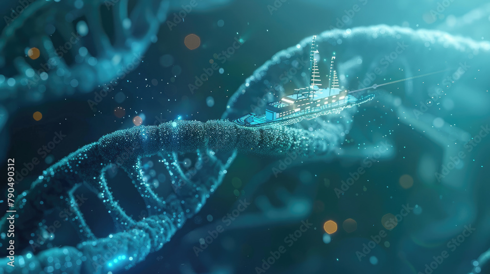 Nanotechnology Ship Sailing Along DNA Nanotechnology Ship Sailing Along DNA