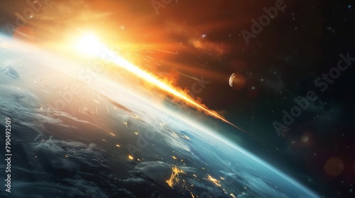 the concept of national asteroid day, with copy space