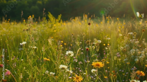 Explain the seasonal dynamics of meadow fields, including changes in vegetation and flower composition throughout the year ​