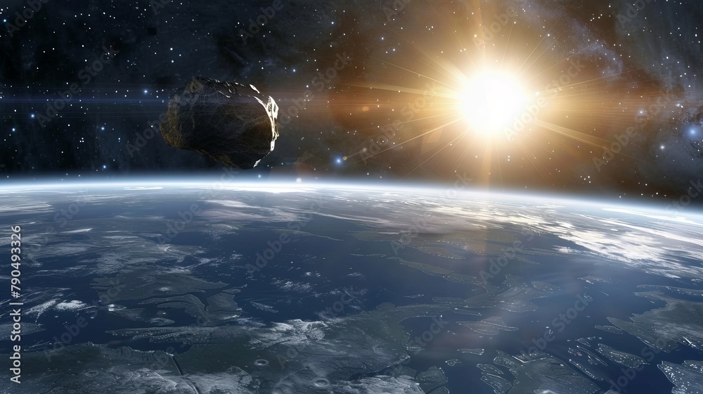 National asteroid day background concept, copy space