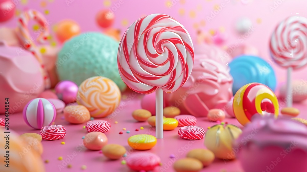 platform stand product commercial display advertisement cute candy, the podium product for concept of National Candy Day