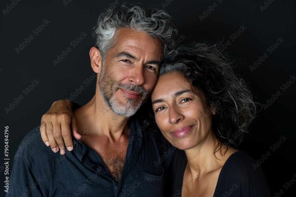 Horizontal shot of mixed race, couple stand closely to each other, isolated over background
Horizontal shot of mixed race, couple stand closely to each other, isolated over background
