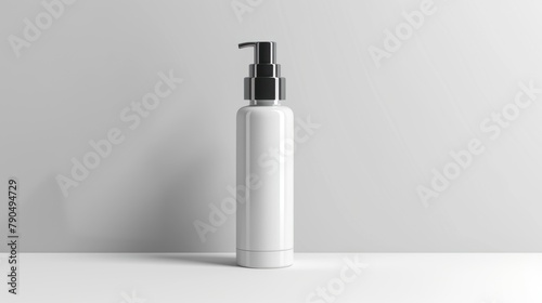 flacon de sÃ©rum cosmÃ©tique blanc, hand pump cosmÃ©tique basique, luxury, packaging blanc,​
