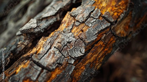 Close-up of tree bark with brown substance