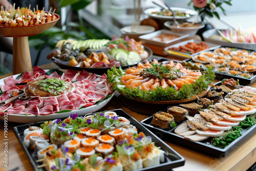 Buffet food on the table, catering food