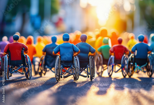 Colorful art watercolor painting depicts a diverse group of International Day of Disabled Persons di