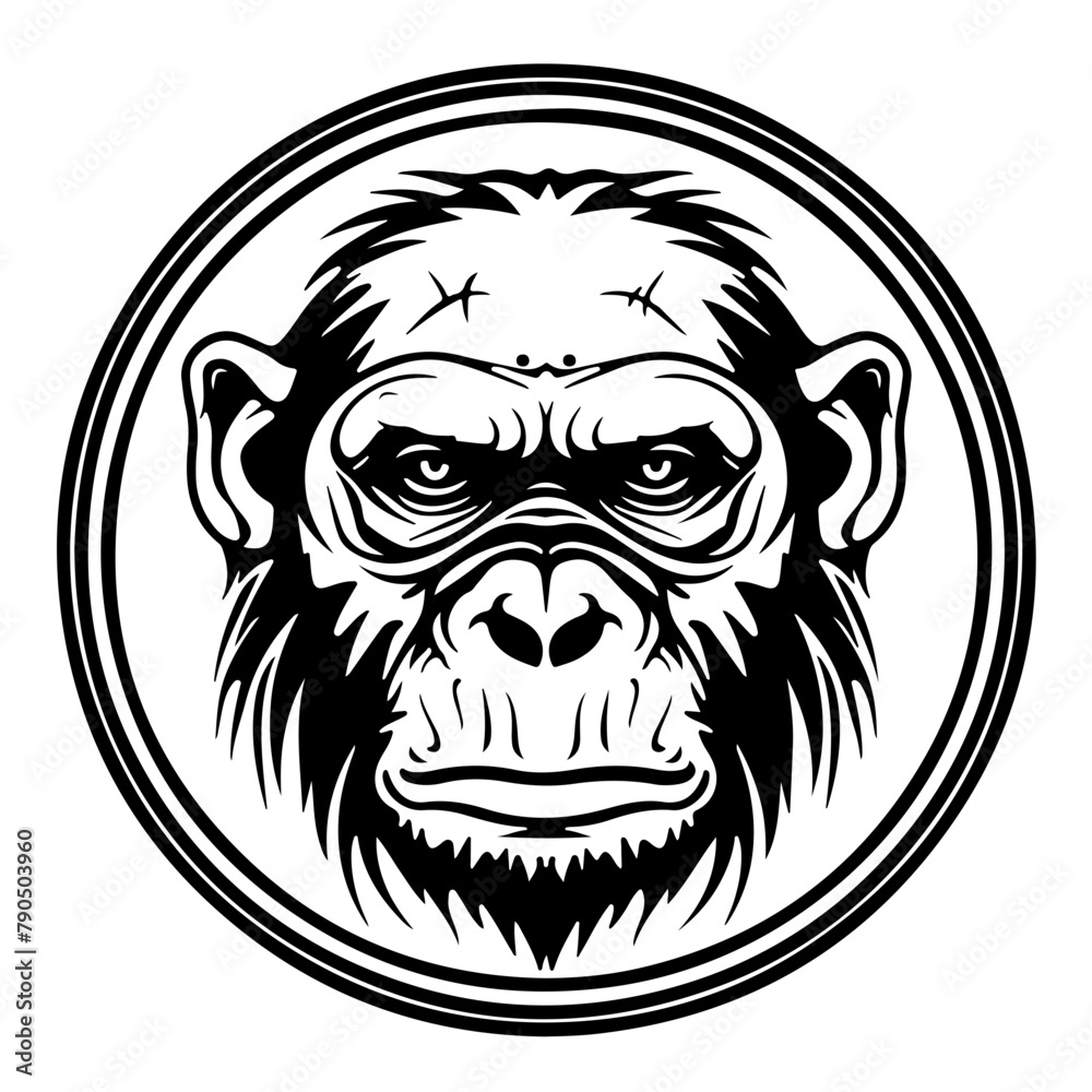 Chimpanzee face circle