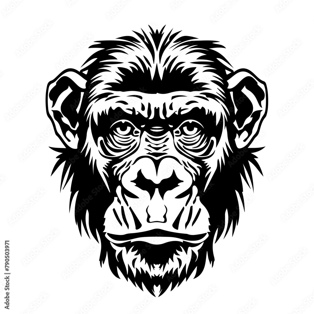 Chimpanzee face stencil
