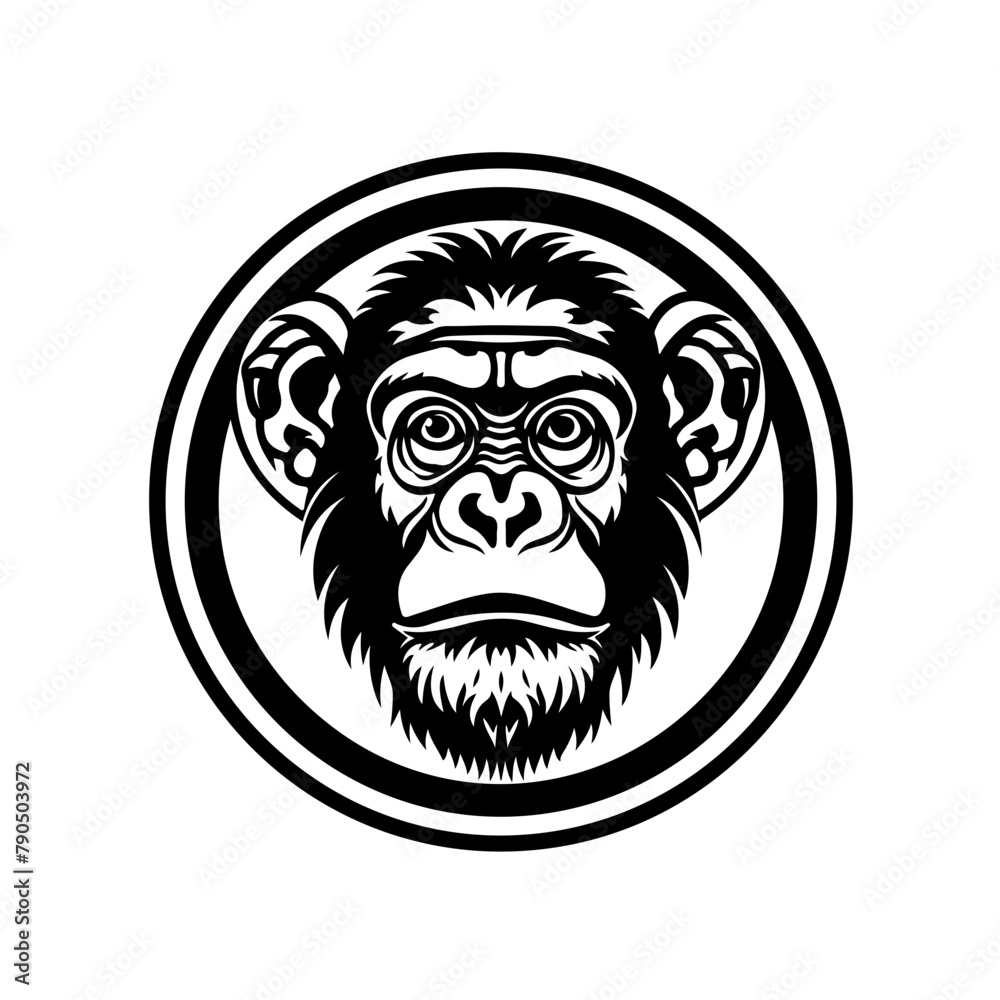 Chimpanzee head circle