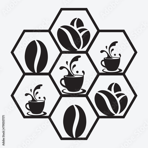 Coffee Hexagon Wall Decor Laser Cut Design 
