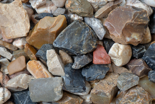 Colored stones and pebbles on the beach. Background, texture for wallpaper.