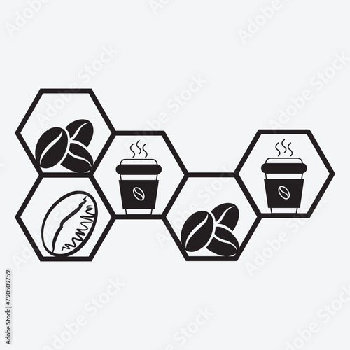 Coffee Hexagon Wall Decor Laser Cut Design 