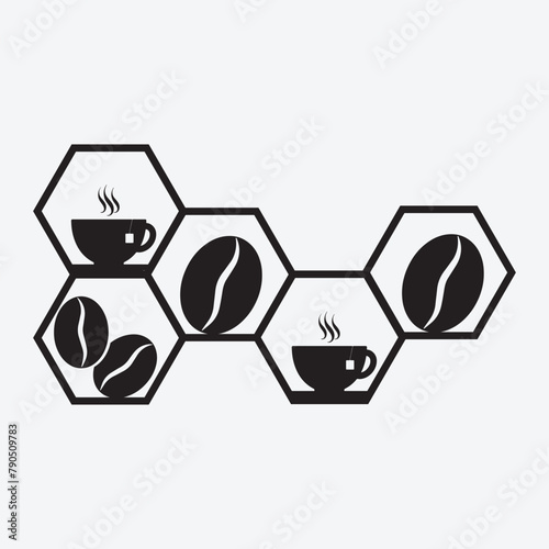 Coffee Hexagon Wall Decor Laser Cut Design 