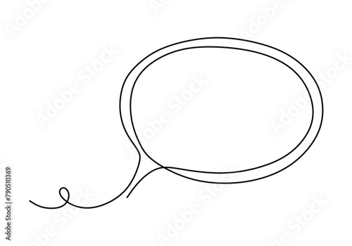 Continuous one line drawing of speech message bubble