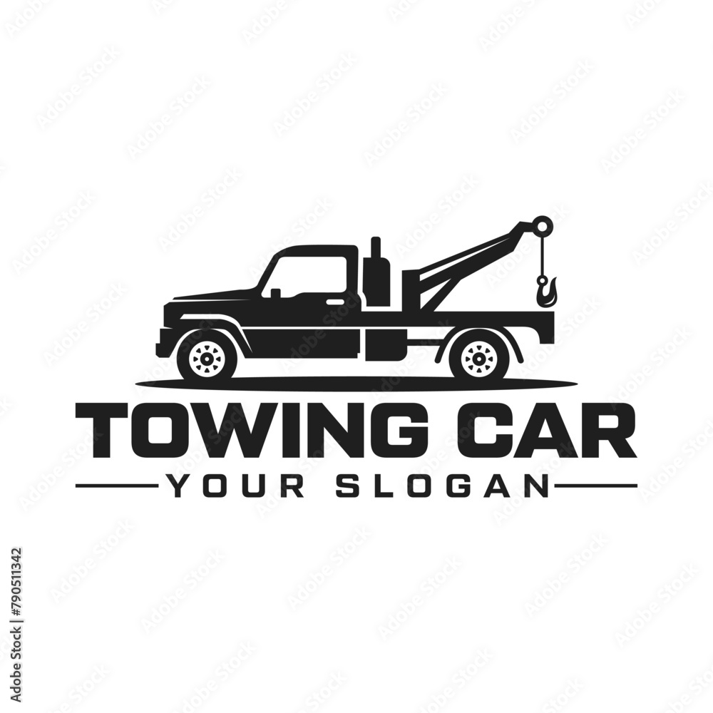 truck logo illustration vector towing template Stock Vector | Adobe Stock