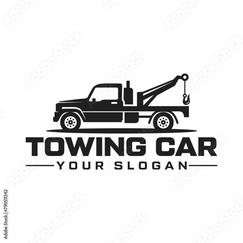 truck logo illustration vector towing template
