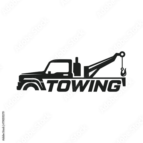 vector graphic of towing truck service logo design