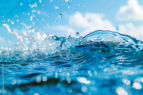 Water with bubbles and splashes