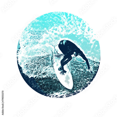 surf, ilustracion, olas, silueta, pegatina, surfista, vector	
